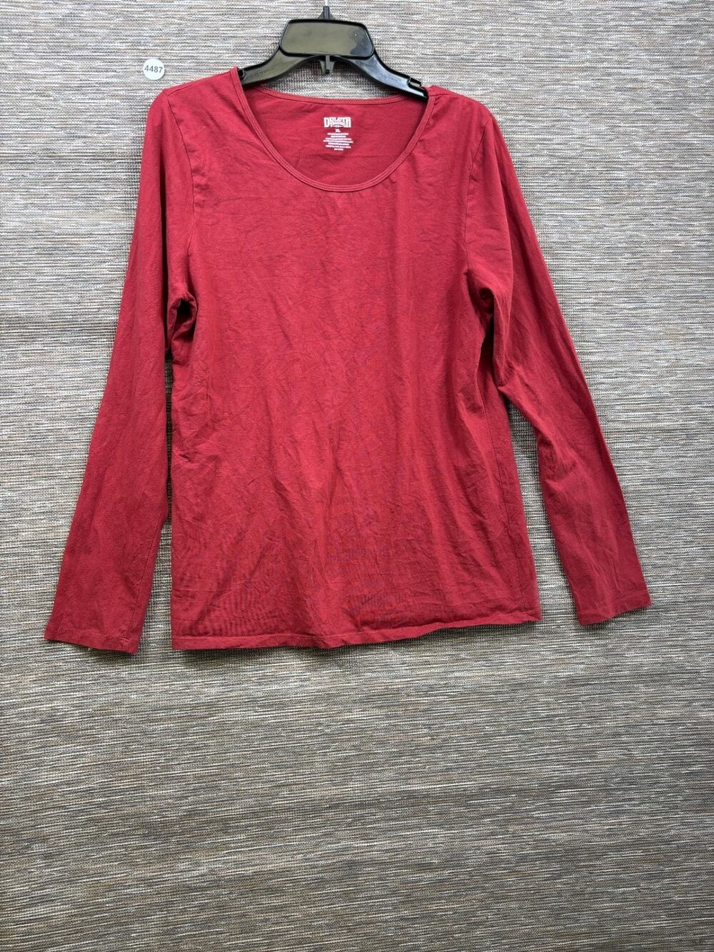 Duluth Trading Co No-Yank Long Sleeve Scoopneck T-Shirt Womens Size XL Red Cozy